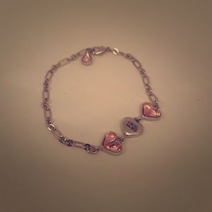 Vintage Jewelry | Triple-Heart charm bracelet